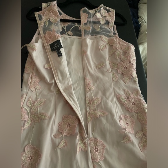 NWT Adrianna Papell Floral Embroidered Sheath Rose Gold Dress Size 12 - Picture 14 of 16